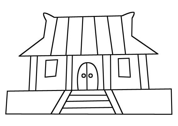 中国古代/寺庙建筑简笔画图片