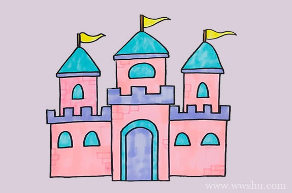 彩色城堡如何画简笔画简单漂亮