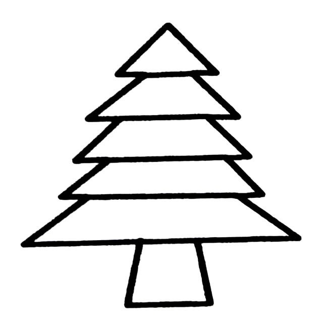 树的简笔画 三角形松树简笔画图片