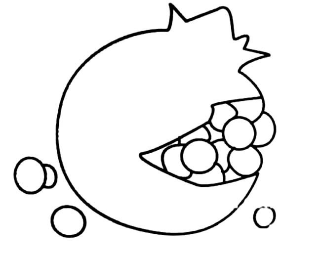 石榴简笔画图片 中国传统文化视石榴为吉祥物视它为多子多福的象征