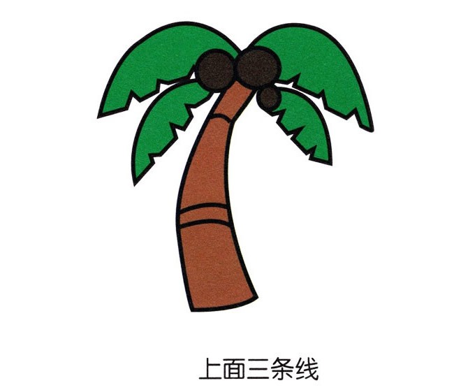彩色椰子树简笔画图片 椰子树简笔画的画法步骤图