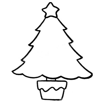 圣诞树简笔画五步画出 植物简笔画圣诞树的画法步骤教程