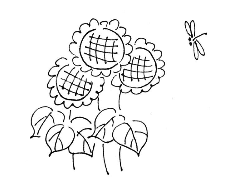 春天里的向日葵简笔画 向日葵的简单画法