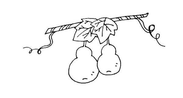 藤蔓上的葫芦简笔画步骤图文教程