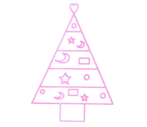 圣诞树的简单画法 儿童学画圣诞树简笔画步骤图解教程
