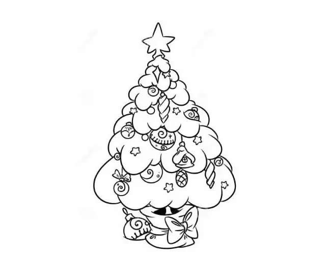 「圣诞树画法」圣诞节圣诞树简笔画步骤图解教程及图片大全