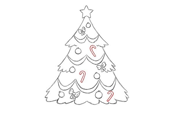 漂亮的圣诞树简笔画 步骤图文教程详解