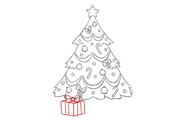 漂亮的圣诞树简笔画 步骤图文教程详解