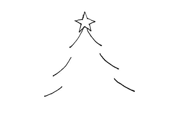 简单七步画出漂亮的圣诞树简笔画步骤图教程