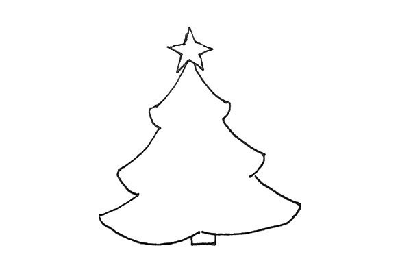简单七步画出漂亮的圣诞树简笔画步骤图教程