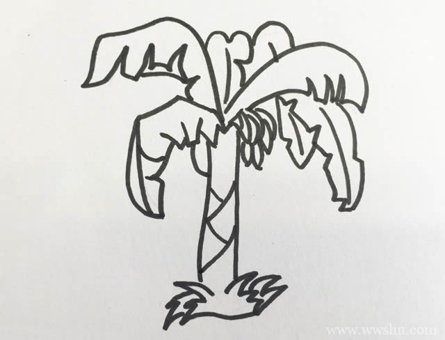 香蕉树简笔画简单画法步骤图片