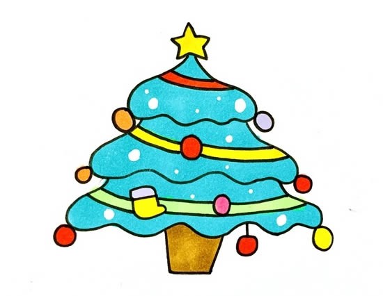 圣诞树画法简单又好画_漂亮的圣诞树简笔画画法步骤图片教程