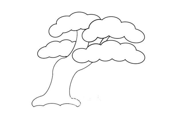 彩色松树简笔画的画法步骤教程