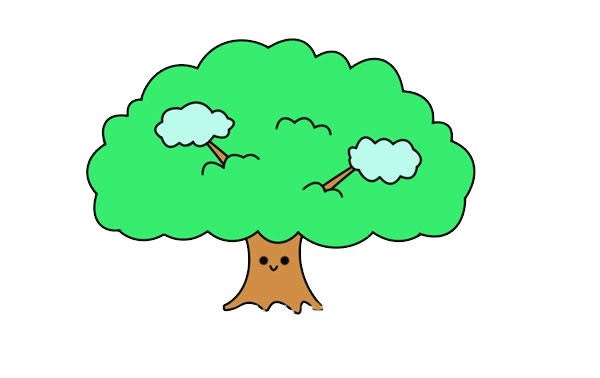 漂亮的大树简笔画画法步骤图解教程