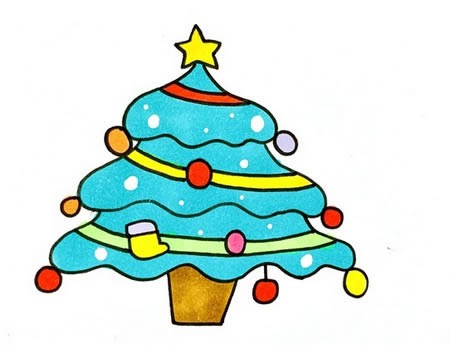 彩色圣诞树简笔画如何画简单又漂亮