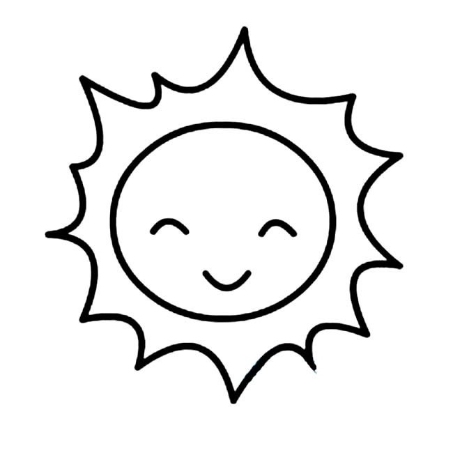 太阳简笔画 可爱卡通太阳简笔画图片