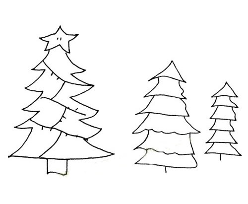 【松树简笔画】一组简单的松树简笔画图片