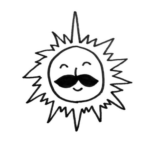 卡通太阳的简笔画图片 简单的卡通太阳如何画