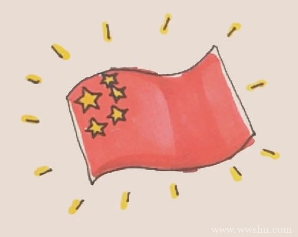国旗简笔画_中华人民共和国国旗简笔画步骤画法教程