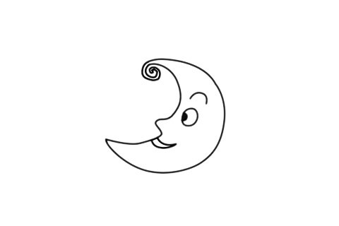 简单的月亮简笔画步骤画法图片大全