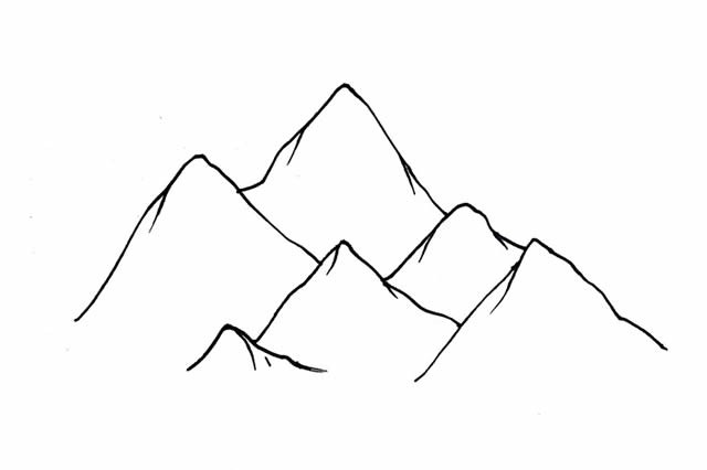 儿童画喜马拉雅山简笔画画法步骤教程