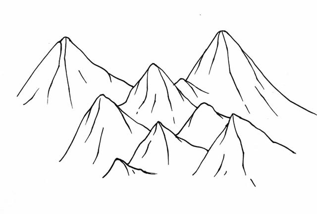 儿童画喜马拉雅山简笔画画法步骤教程