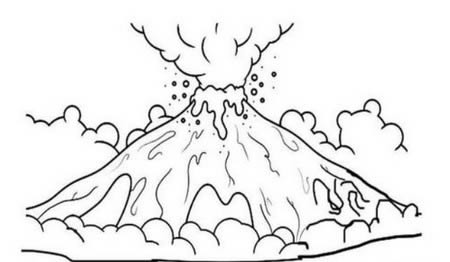 火山喷发如何画简笔画简单又漂亮