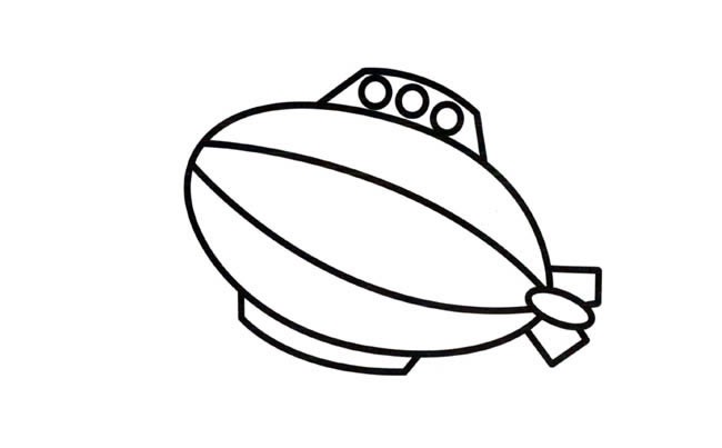 潜艇气球简笔画物品 潜艇气球物品简笔画步骤图片大全