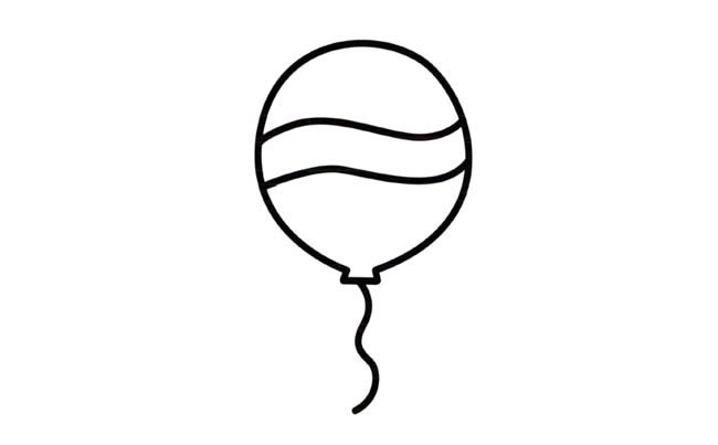 气球简笔画物品 气球物品简笔画步骤图片大全