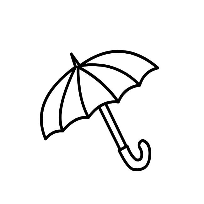 雨伞简笔画物品 雨伞物品简笔画步骤图片大全四