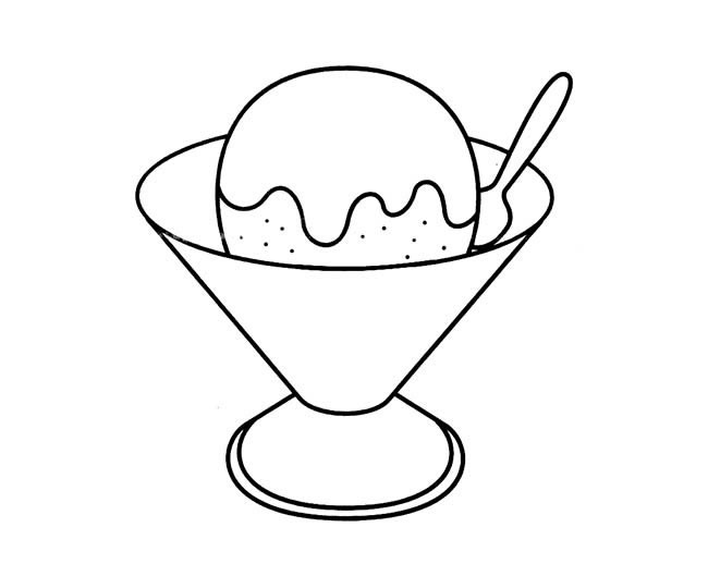 冰激凌简笔画 冰淇淋是一种极具诱惑力的美味冷冻奶制品