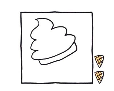 四步画出冰淇淋简笔画图片 儿童画冰淇淋简笔画彩色图片大全