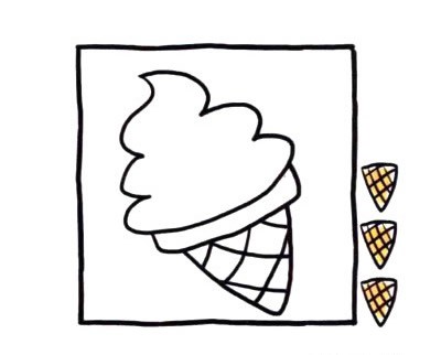 四步画出冰淇淋简笔画图片 儿童画冰淇淋简笔画彩色图片大全