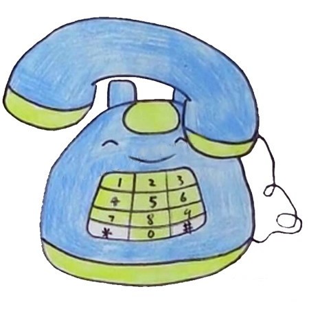 座机电话简笔画五步画出 卡通座机电话简笔画的画法步骤教程