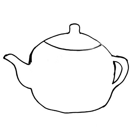 茶壶简笔画五步画出 彩色茶壶简笔画的画法步骤图片大全