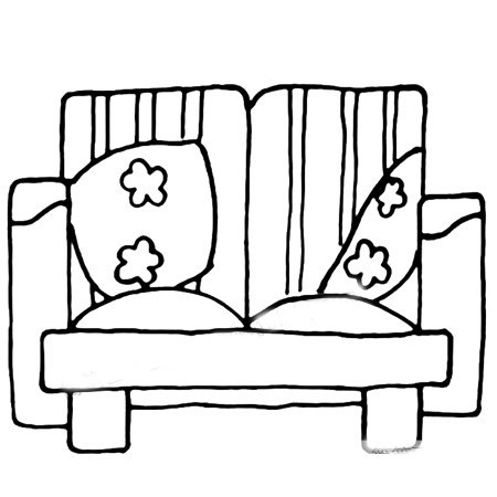 沙发简笔画图片七步画出 如何画沙发简笔画步骤教程