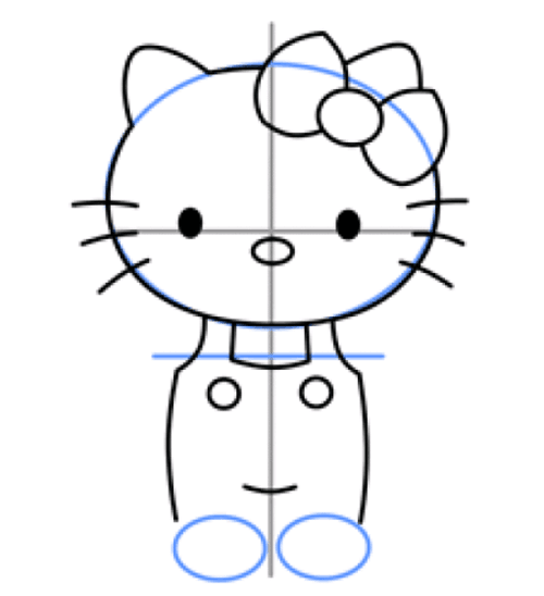 【hello kitty儿童画】粉色hello kitty简笔画的画法步骤教程