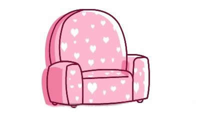 沙发简笔画-粉色沙发简笔画的画法步骤教程