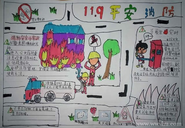 消防安全手抄报模板简单又漂亮 小学生三年级