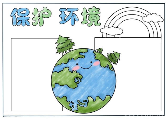 保护地球环境手抄报版面设计图