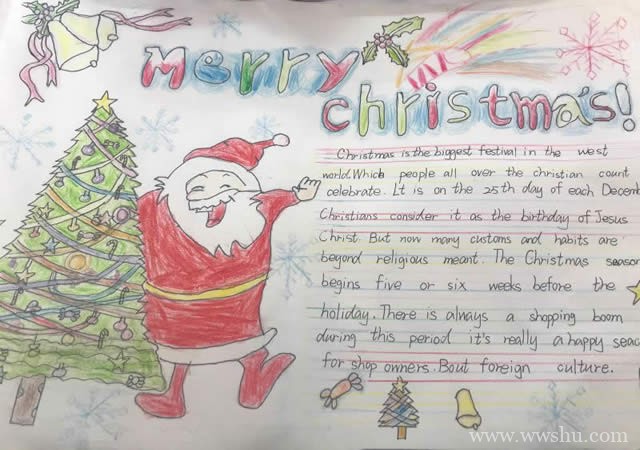 圣诞节英语手抄报图片简单又漂亮