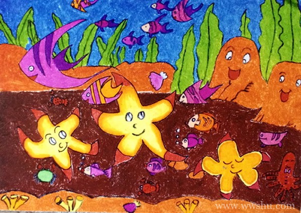 海底世界真漂亮儿童画