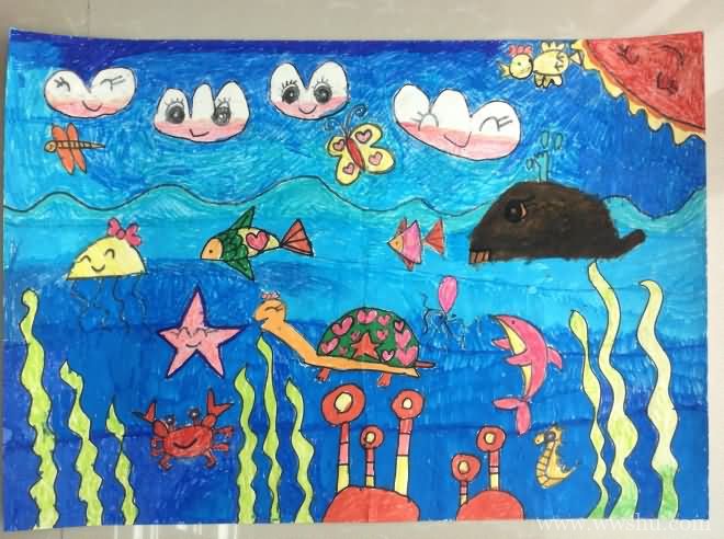 海底世界儿童画获奖作品欣赏
