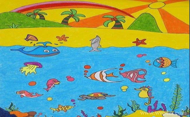美丽的海底世界彩色儿童画