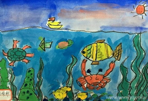 三年级唯美的海底世界儿童画