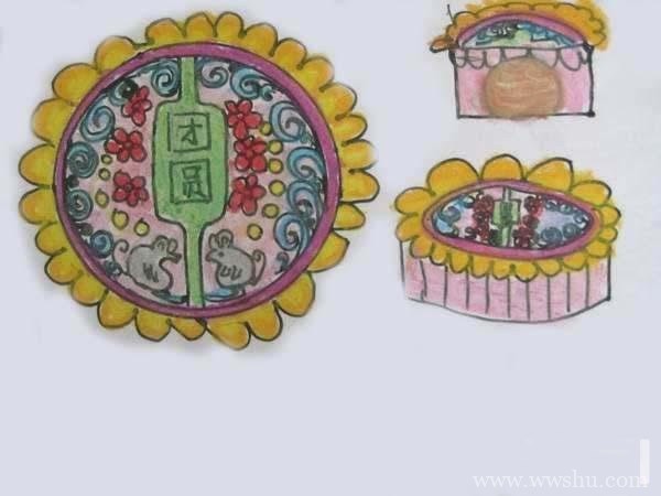 中秋节月饼儿童画