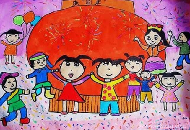 庆祝国庆节优秀儿童画