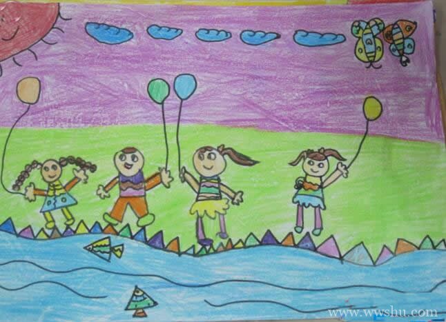庆祝十一国庆节的儿童画