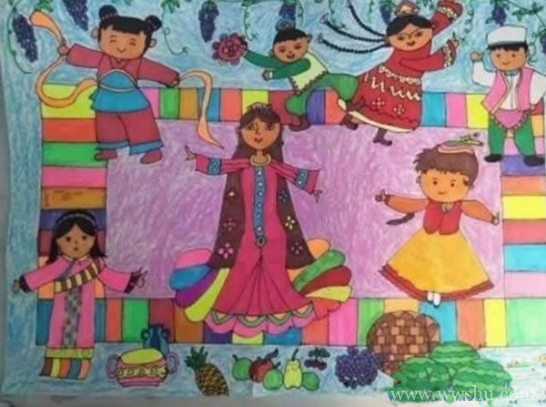 2018庆祝国庆节的儿童画