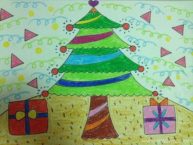 漂亮又简单的圣诞树幼儿园范画